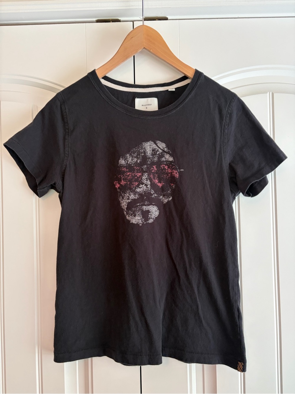 Billy Reid Black Graphic Print‎ T-Shirt Men’s Size Small Casual Designer Tee